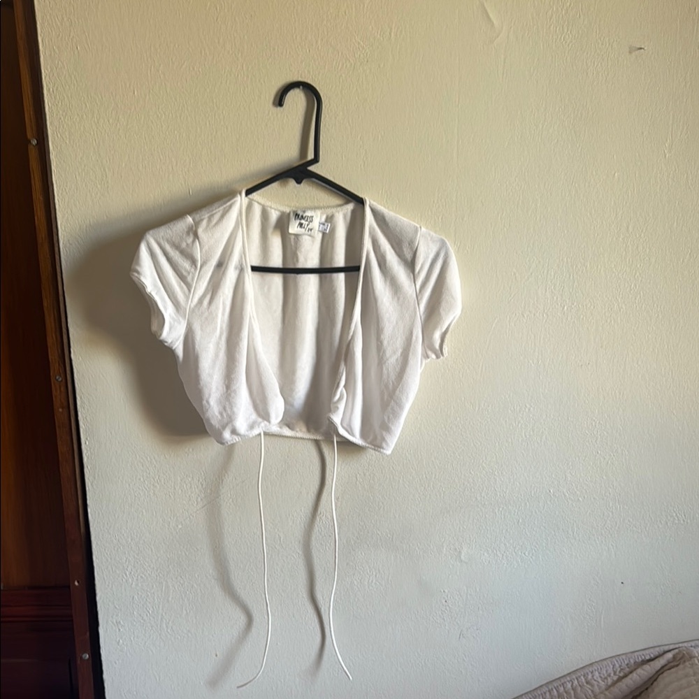 Princess Polly XX White Cropped Blouse